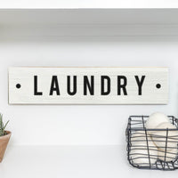 Laundry White/Black Barn Wood Sign