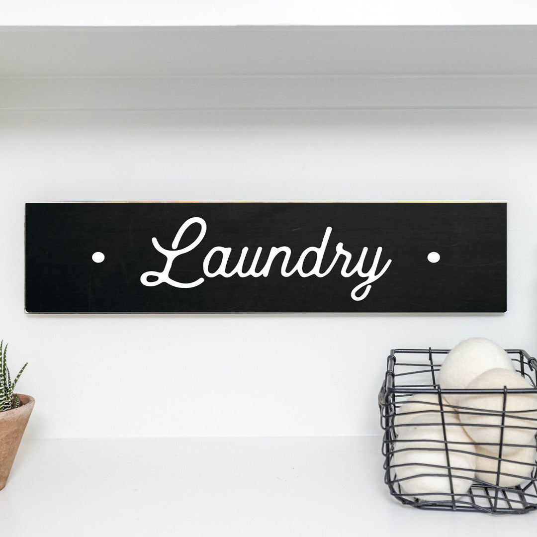 Laundry Black/White Barn Wood Sign