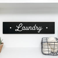 Laundry Black/White Barn Wood Sign