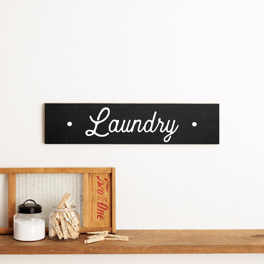 Laundry Black/White Barn Wood Sign
