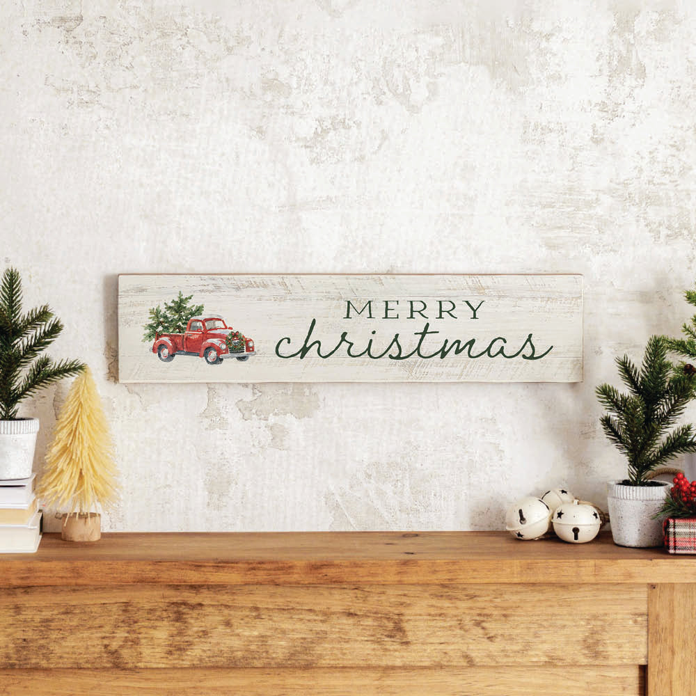 Holiday Truck Barn Wood Sign