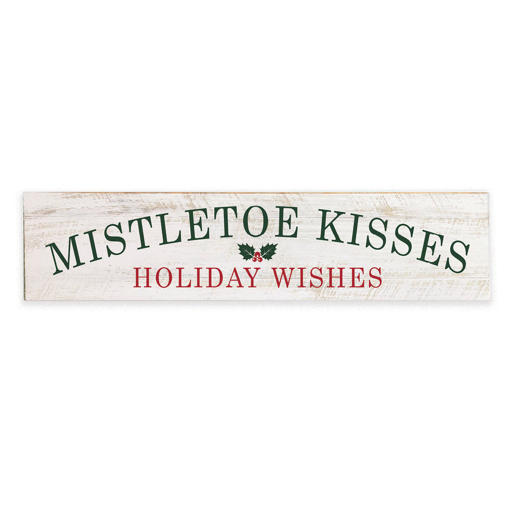 Mistletoe Kisses & Holiday Wishes Barn Wood Sign