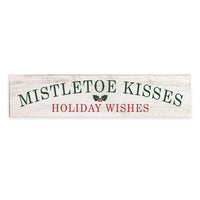 Mistletoe Kisses & Holiday Wishes Barn Wood Sign