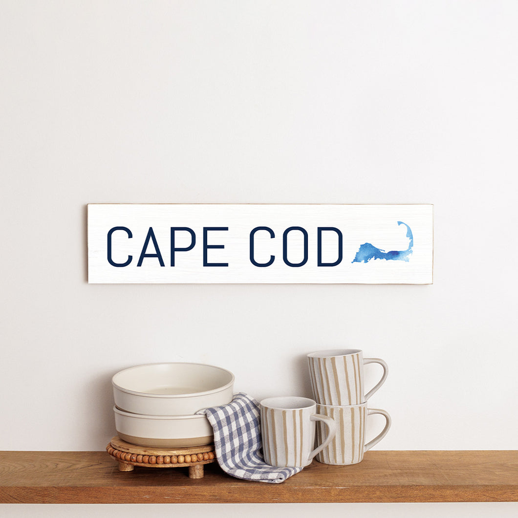 Watercolor Cape Cod Silo Barn Wood Sign