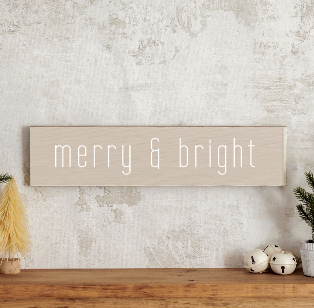 Merry & Bright Barn Wood Sign