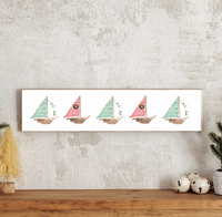Holiday Sailboats Barnwood Sign