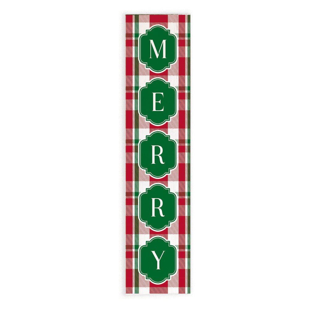 Merry Holiday Plaid Barnwood Sign