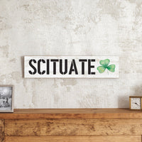 Watercolor Shamrock Personalized Barnwood Sign