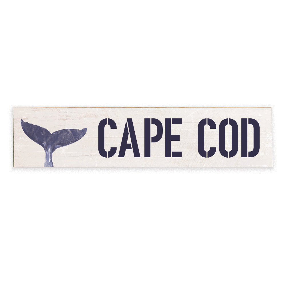Indigo Whale Tail Personalized Barnwood Sign