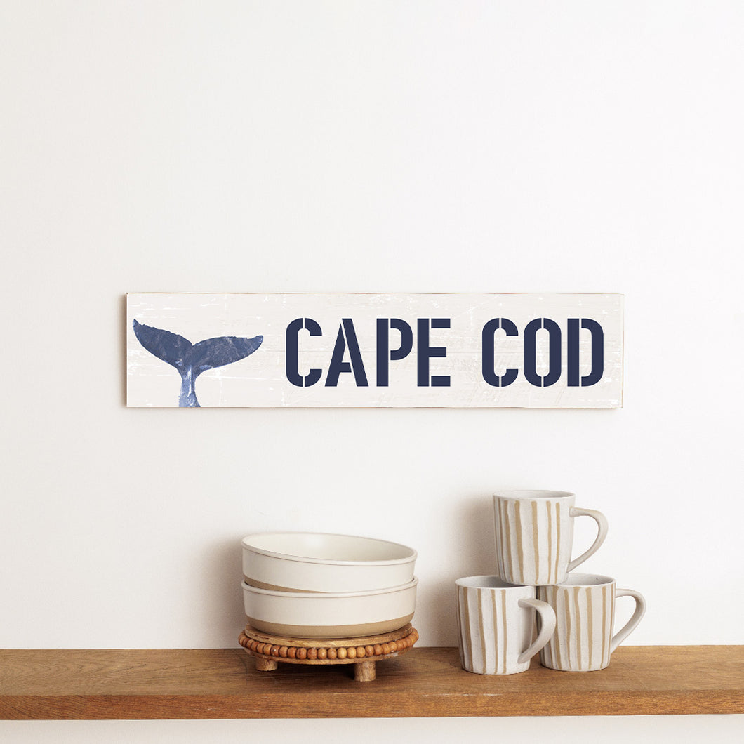 Personalized Indigo Whale Tail Barn Wood Sign