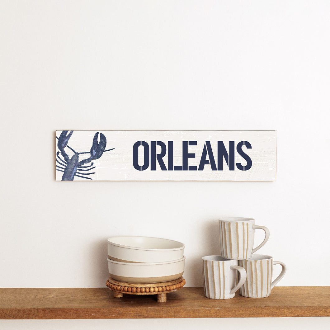 Personalized Indigo Lobster Barn Wood Sign