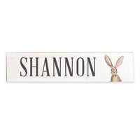 Floral Bunny Personalized Barnwood Sign
