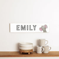 Elephant Personalized Barnwood Sign
