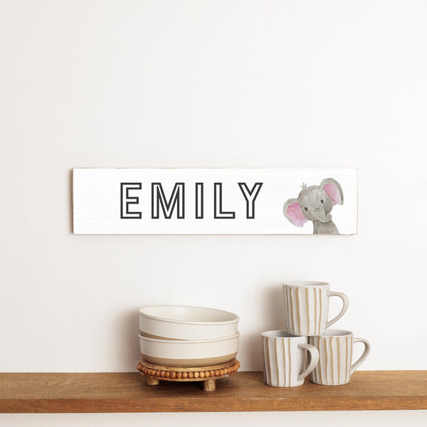 Elephant Personalized Barn Wood Sign