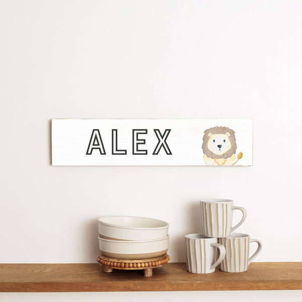 Lion Personalized Barn Wood Sign