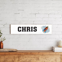 Rocket Personalized Barnwood Sign