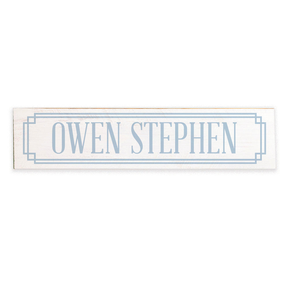 Blue Gingham Personalized Barnwood Sign