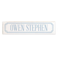 Blue Gingham Personalized Barnwood Sign