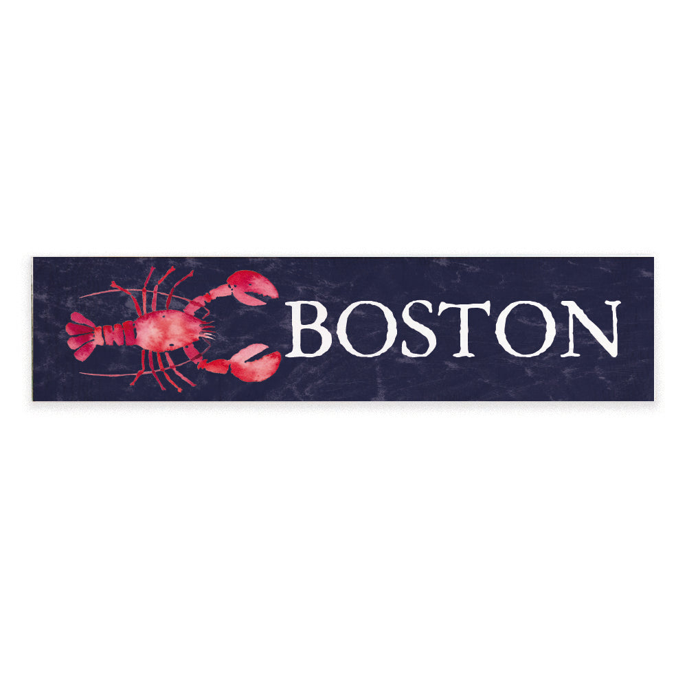 Navy Lobster Wood Sign