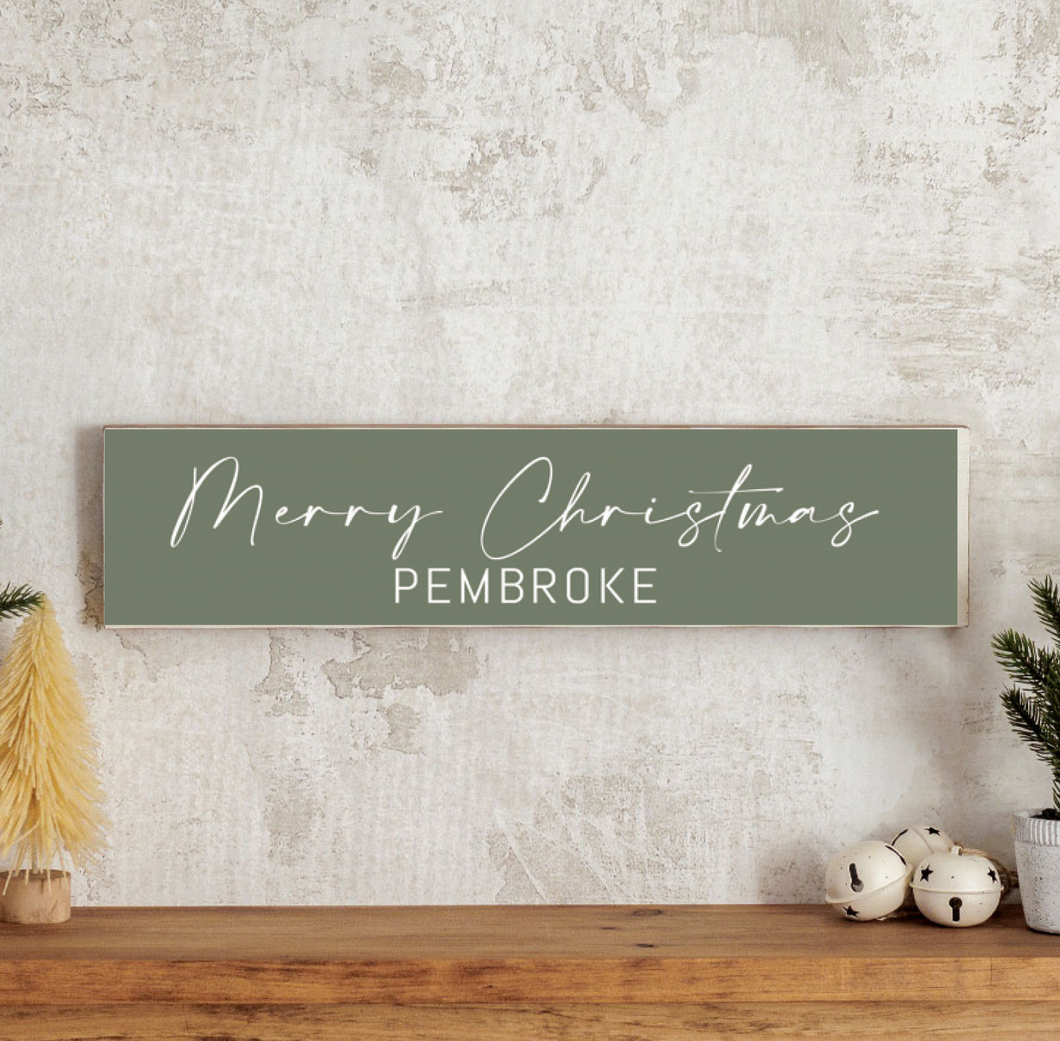 Personalized Merry Christmas Barn Wood Sign