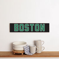 Green and Black Boston Personalized Barnwood Sign