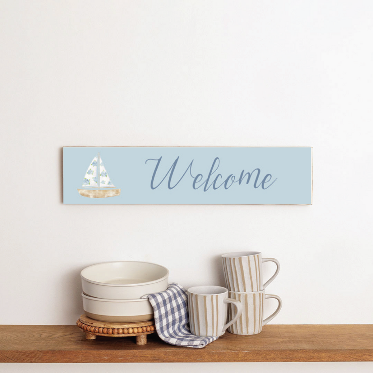 Personalized Hydrangea Sailboat Barn Wood Sign