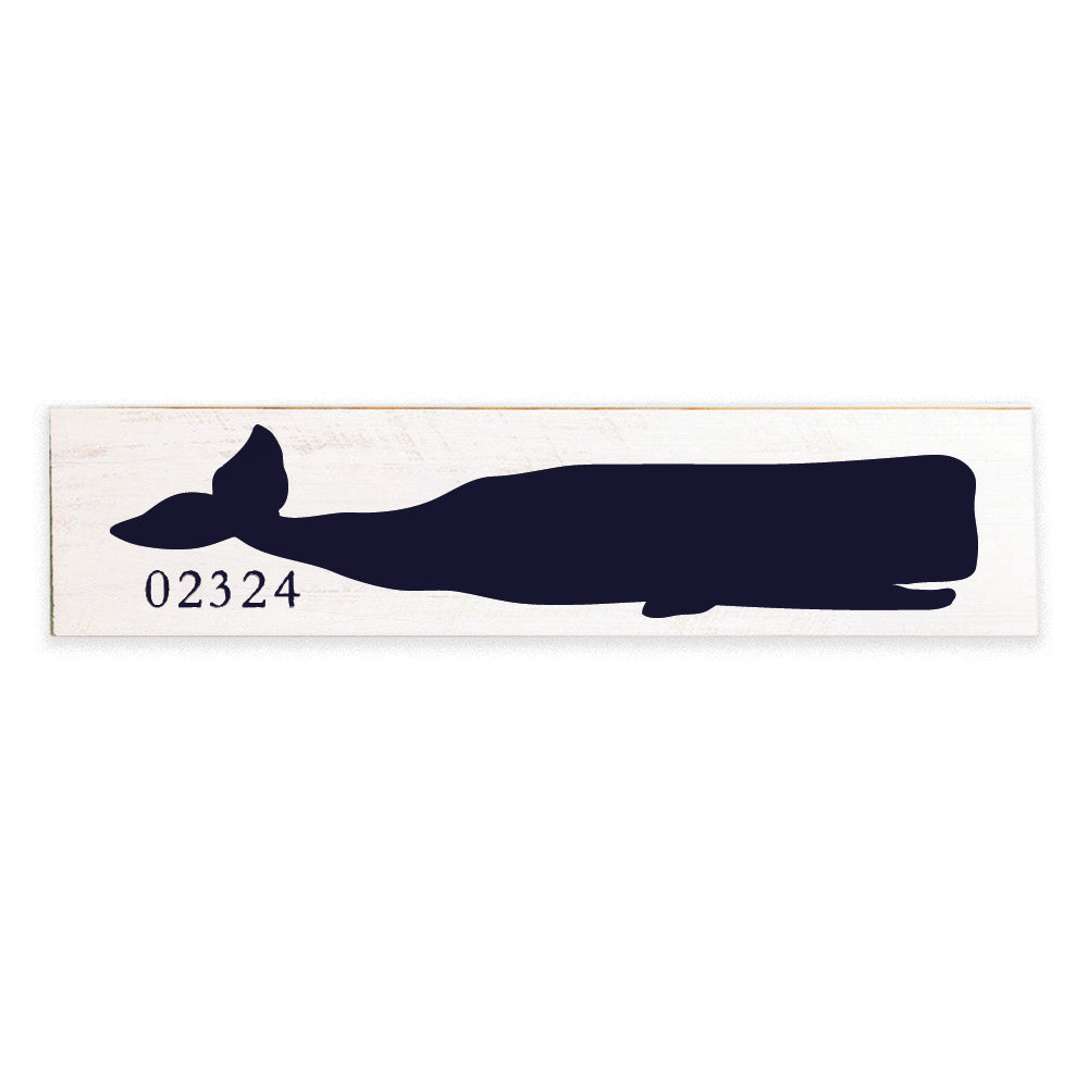 Navy Whale Personalized Barnwood Sign