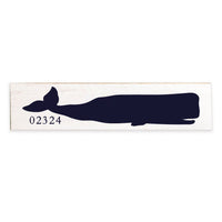 Navy Whale Personalized Barnwood Sign