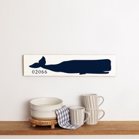 Navy Whale Personalized Barnwood Sign