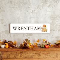 Welcome Muted Pastel Pumpkins Personalized Barnwood Sign