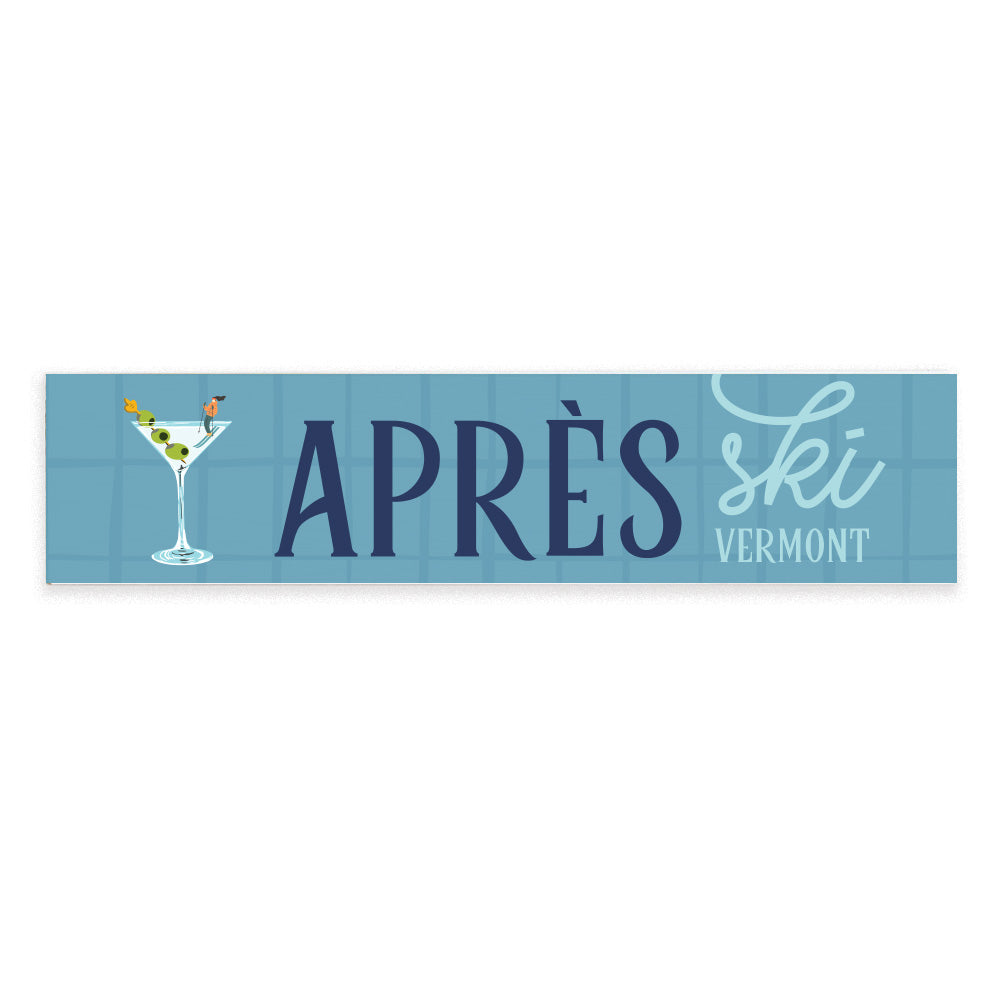 Apres Ski Martini Personalized Barnwood Sign