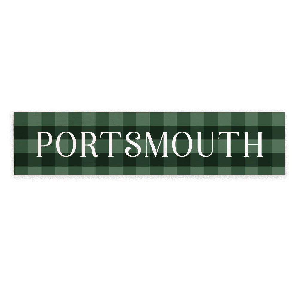 Green Plaid Personalized Barnwood Sign
