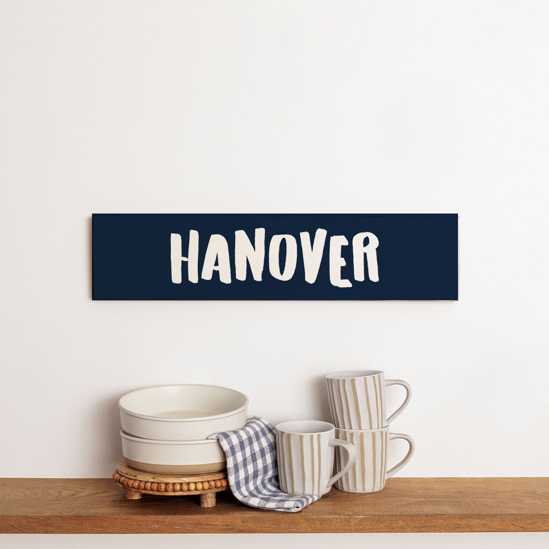 Personalized Navy Blue and White Barnwood Sign