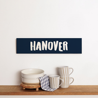 Personalized Navy Blue and White Barnwood Sign