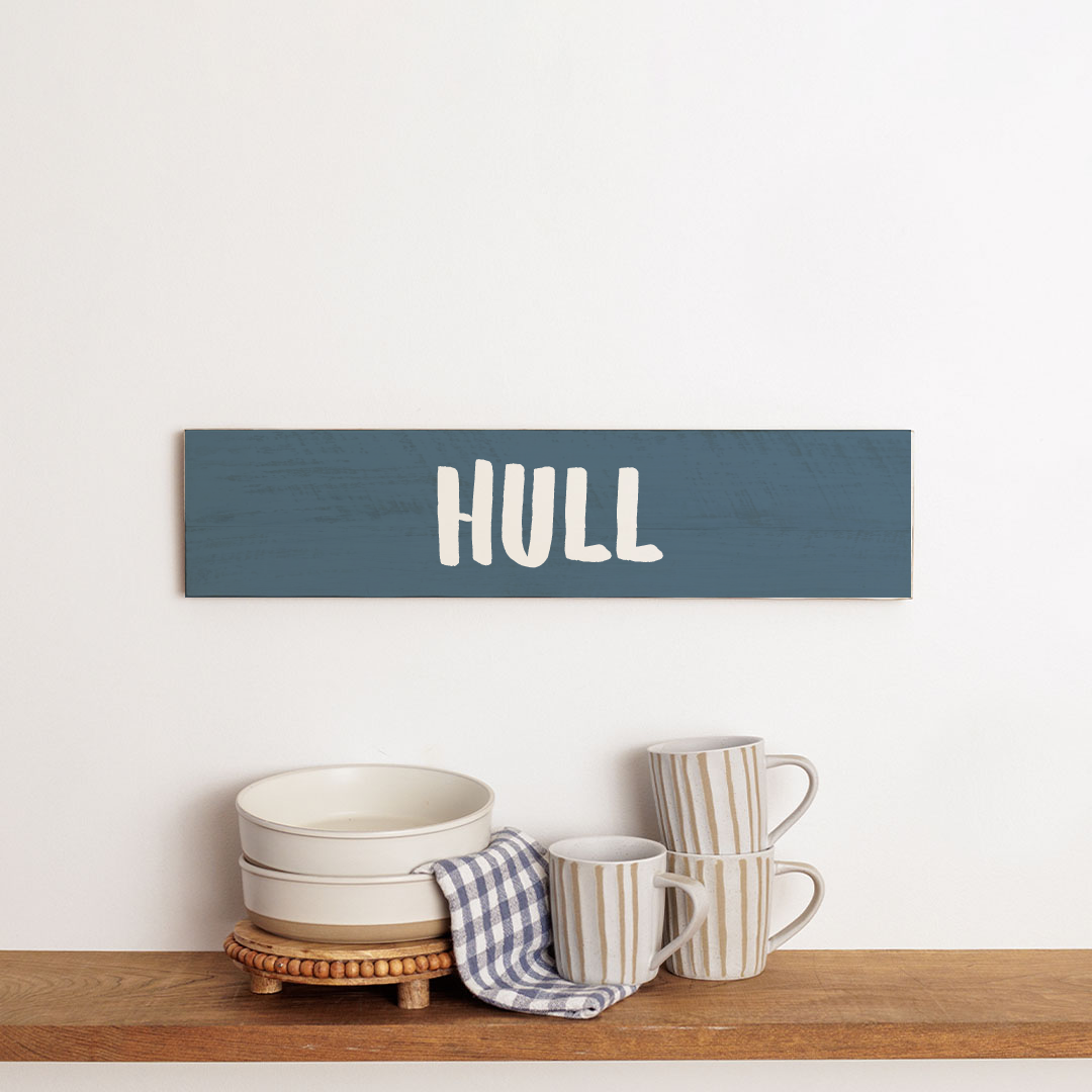 Personalized Coastal Blue and White Barnwood Sign