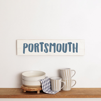 Personalized White and Coastal Navy Barnwood Sign