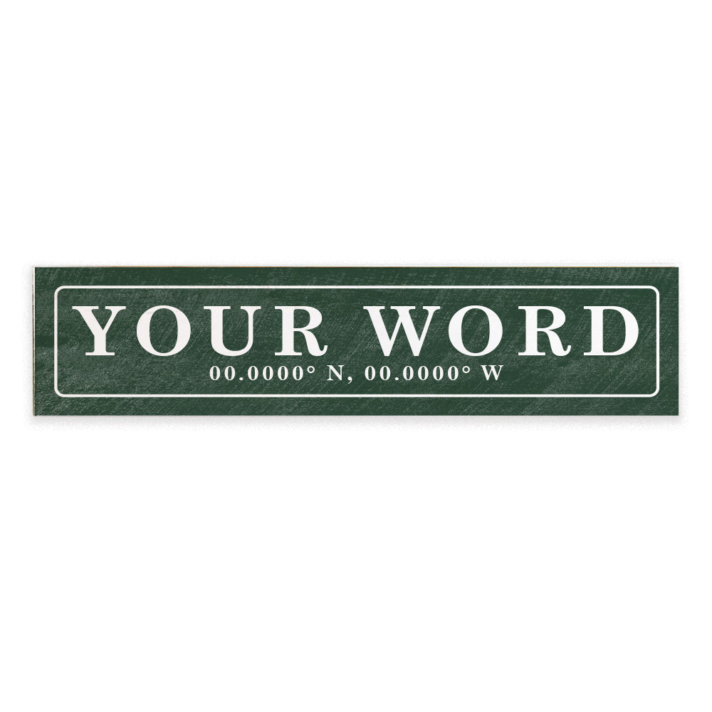 Your Word Personalized Green/White Barnwood Sign