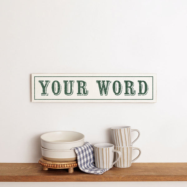Vintage White and Green Bordered Personalized Barn Wood Sign