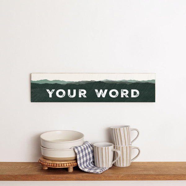 Mountains Green Personalized Barn Wood Sign