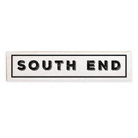 South End White and Black Barnwood Sign