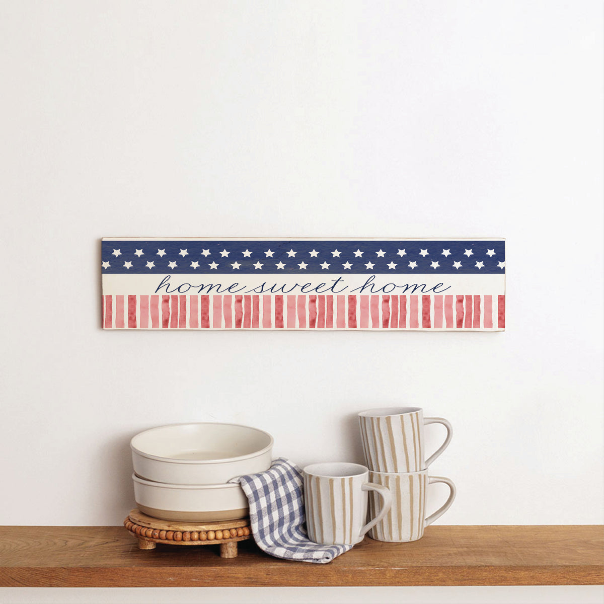 American Flag Home Sweet Home Barn Wood Sign