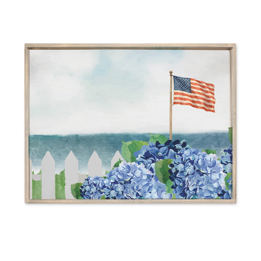 American Hydrangea Dreams Wall Art - Natural Frame