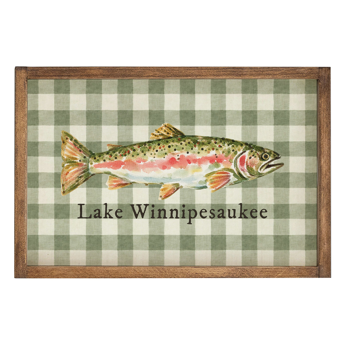 Trout Gingham Personalized Wall Art