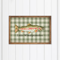Trout Gingham Personalized Wall Art