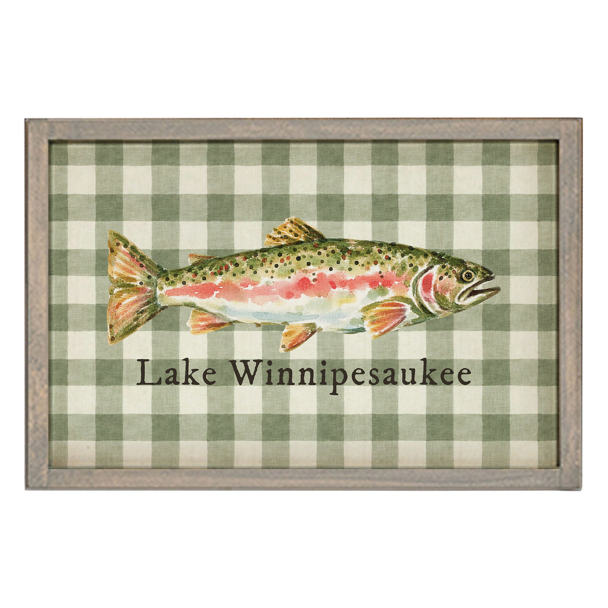 Trout Gingham Personalized Wall Art