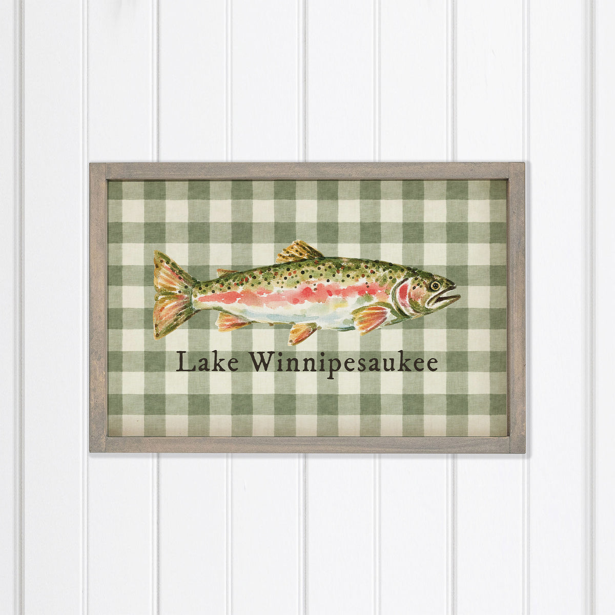 Trout Gingham Personalized Wall Art