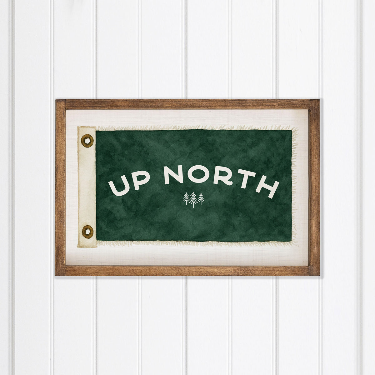 Vintage Flag Trees Personalized Wall Art