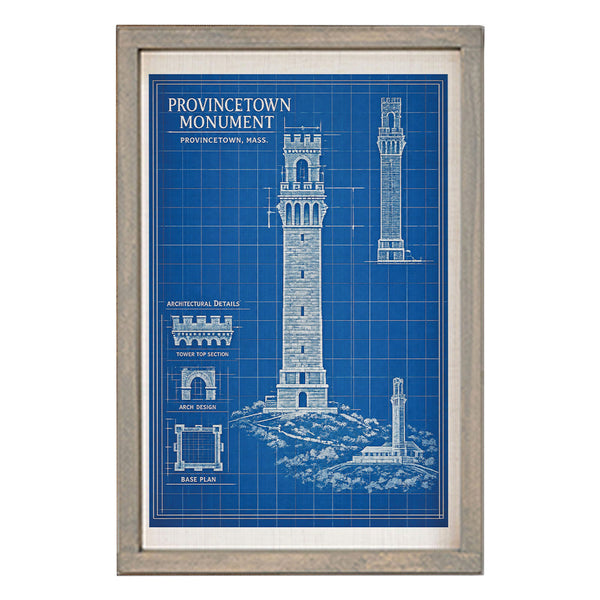 Provincetown Monument Blueprint Wall Art