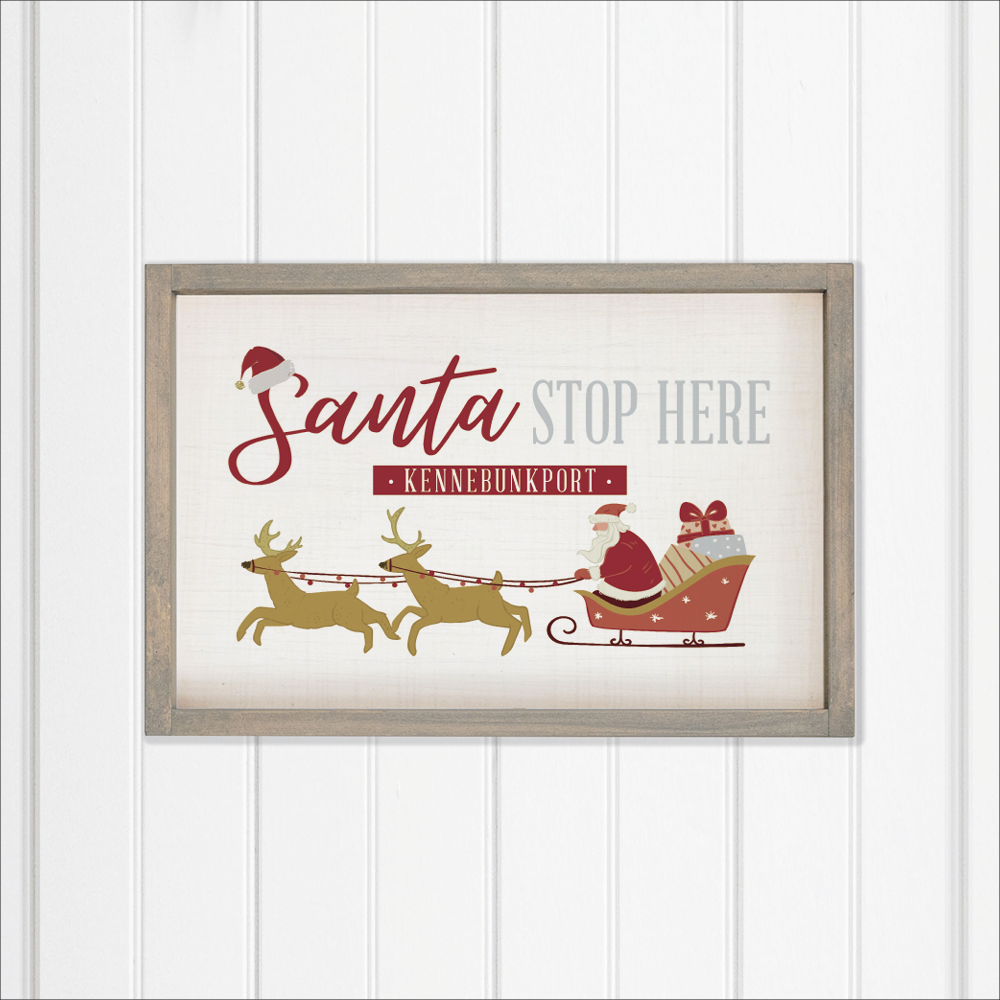 Personalized Santa Stop Here Wall Art