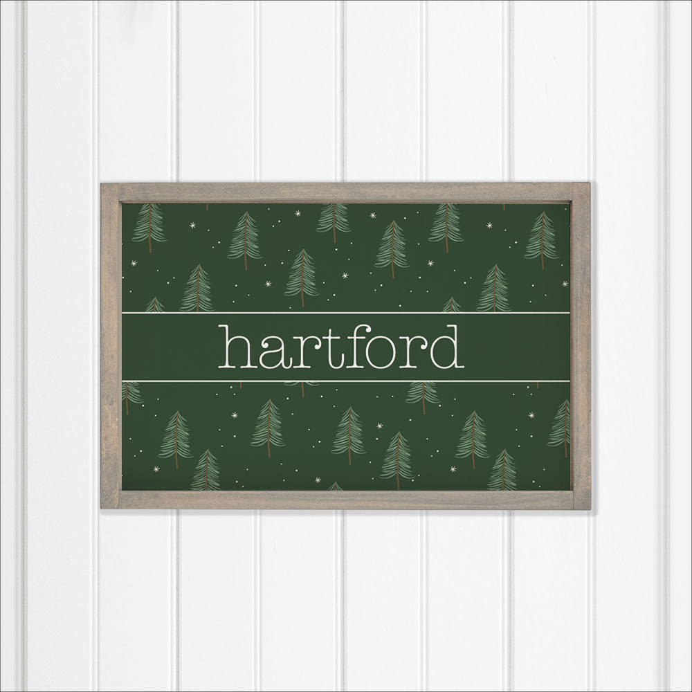 Personalized Evergreen Christmas Tree Wall Art